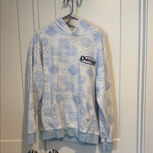 Overtime Men's Light Blue Patterned Hoodie